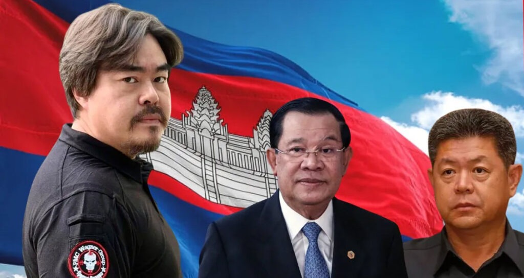 (ពី​ឆ្វេង) អតីត​អ្នកឧកញ៉ា ហេង សិទ្ធី លោក ហ៊ុន សែន និង​លោក គួច ចំរើន